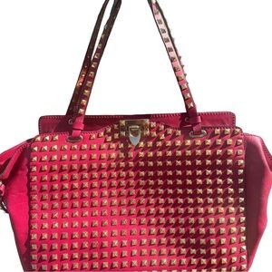 Authentic Valentino Garavani Large Pink Studded Women's Bag